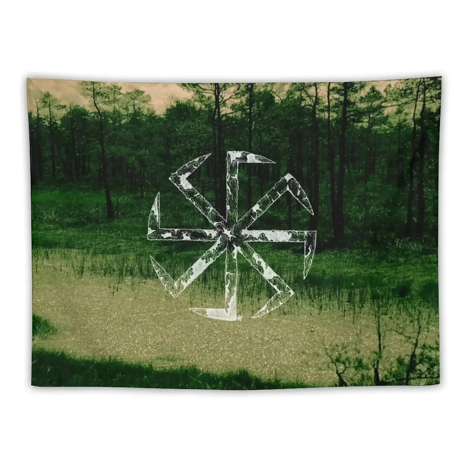 Kolovrat, the Symbol of the Sun (Slavic Pagan, swamps) Tapestry For Bedroom Anime Decor Bedroom Decor Tapestry