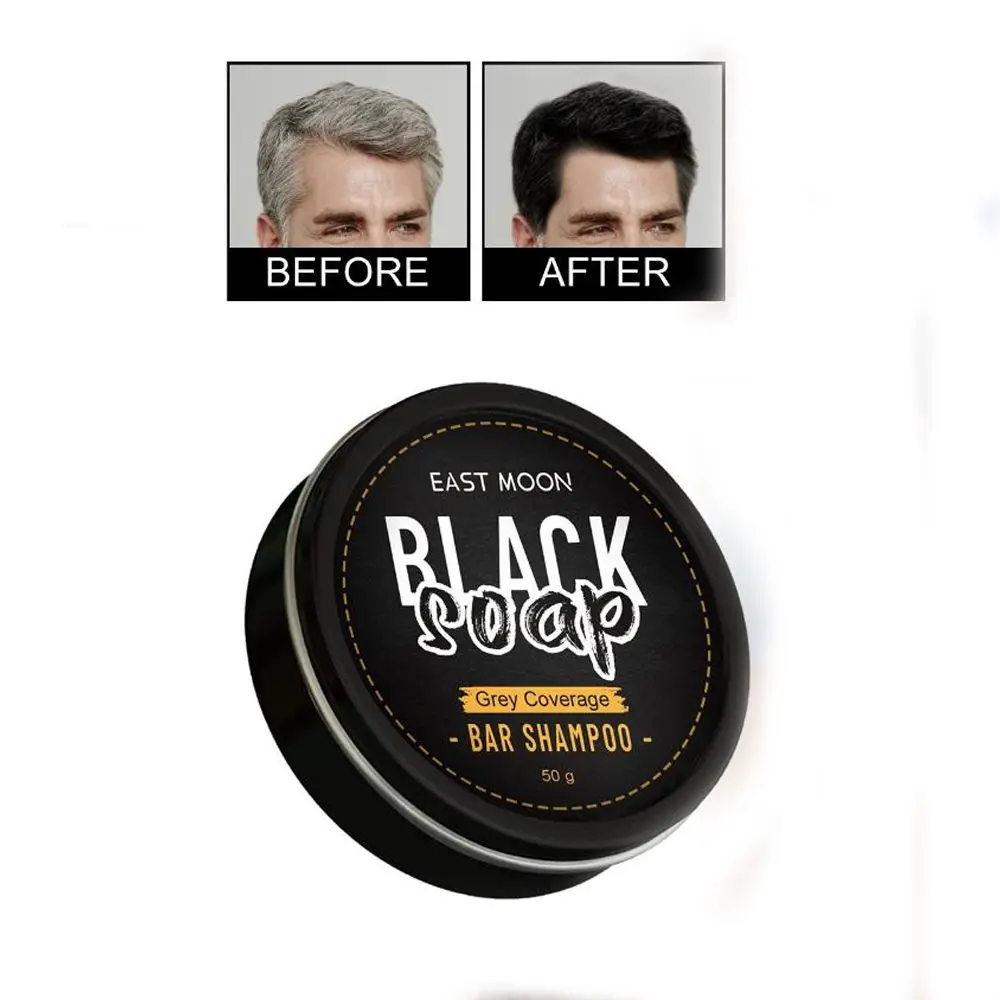 

1PC Men's Grey Coverage Bar Shampoo Hair Darkening Black Soap For Grey Hair Cover Repairs Damaged Hair Anti Hair Loss Soap