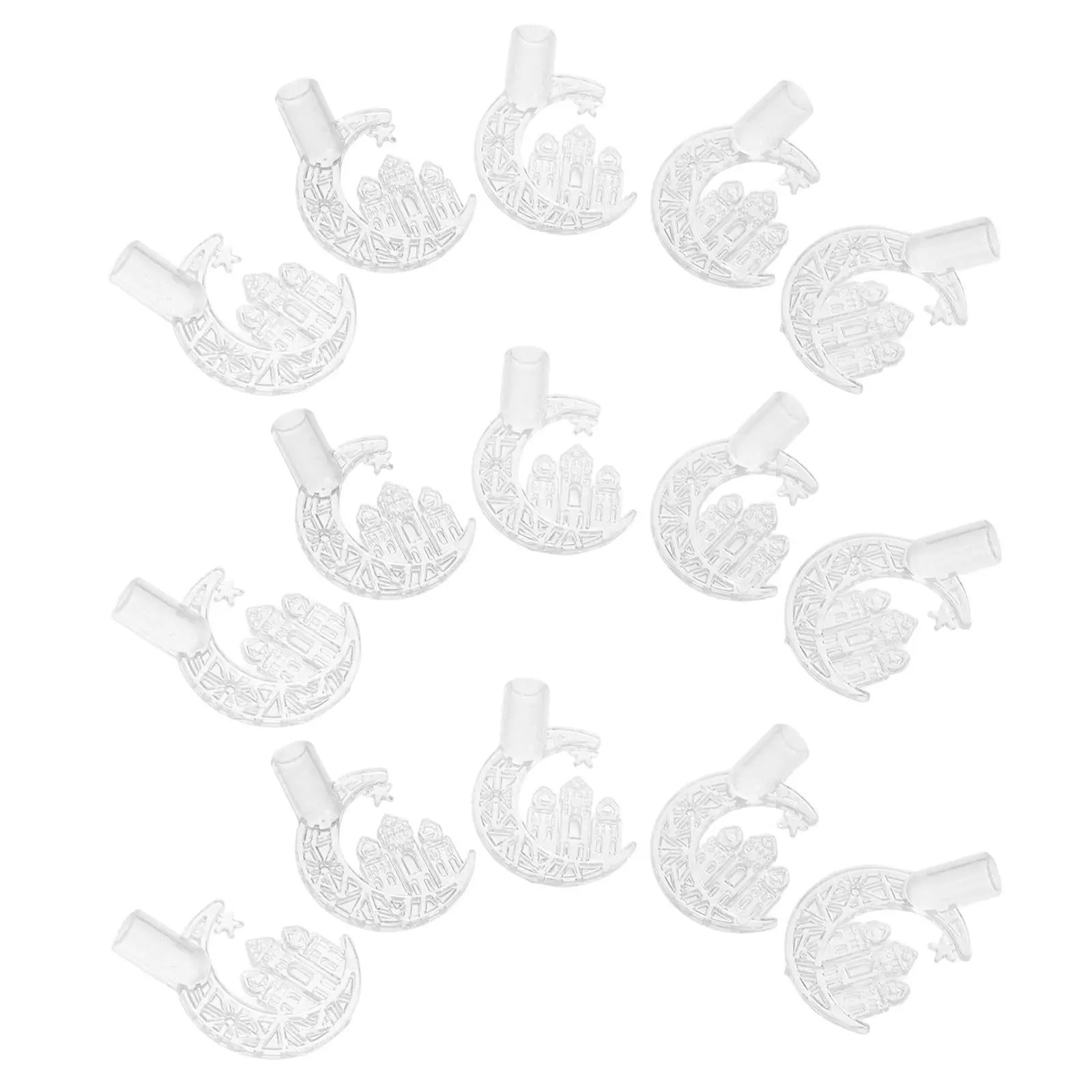 

200 шт. Прозрачные пластиковые декоративные мини-абажуры в форме луны для светодиодных гирлянд, для свадеб и вечеринок