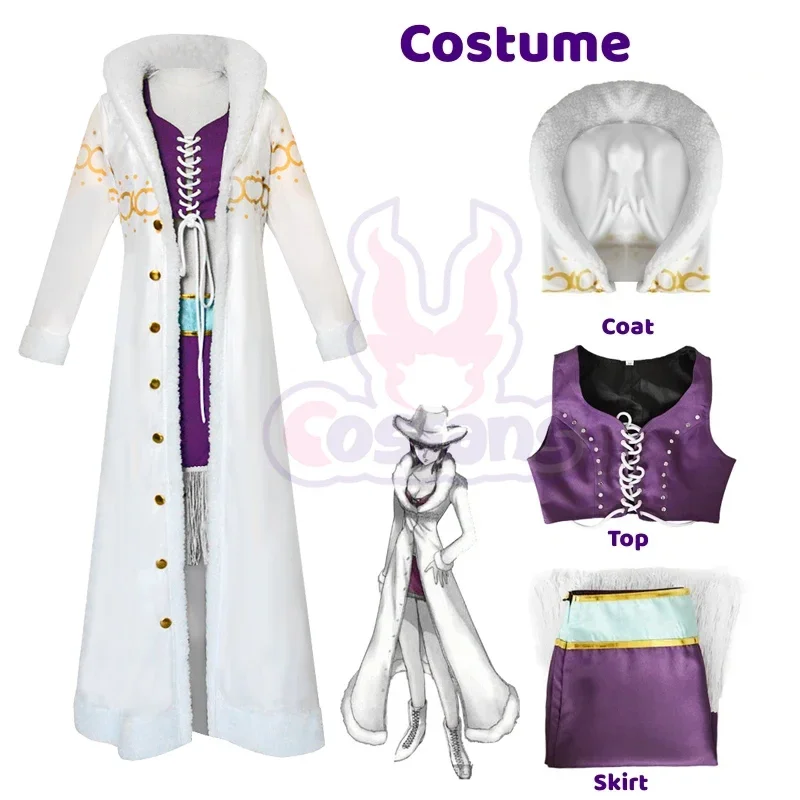 Nylrobin cosplay costume long fur collar coat dress outfits Halloween carnival suit for girls women sexy kawaii suit