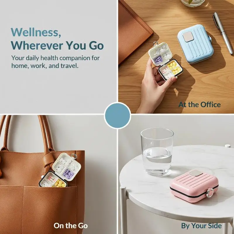 Tragbare Mini-Reisemedizinbox, 7-Tage-Tabletten-Organizer, Schmuckaufbewahrung für unterwegs – Detail 13