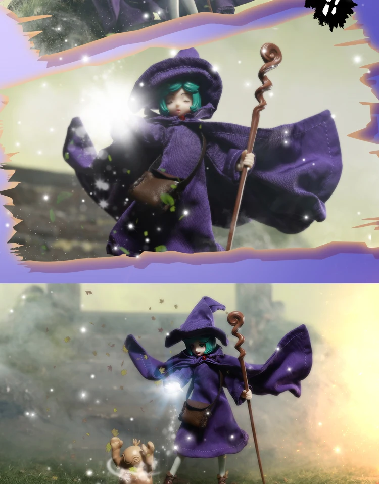 

[only clothes]Bandai SHF 1/12 Berserk Magician Schierke Costume Suit Hat Dress Cloak Bag Set for 6in Action Figure Model Toys