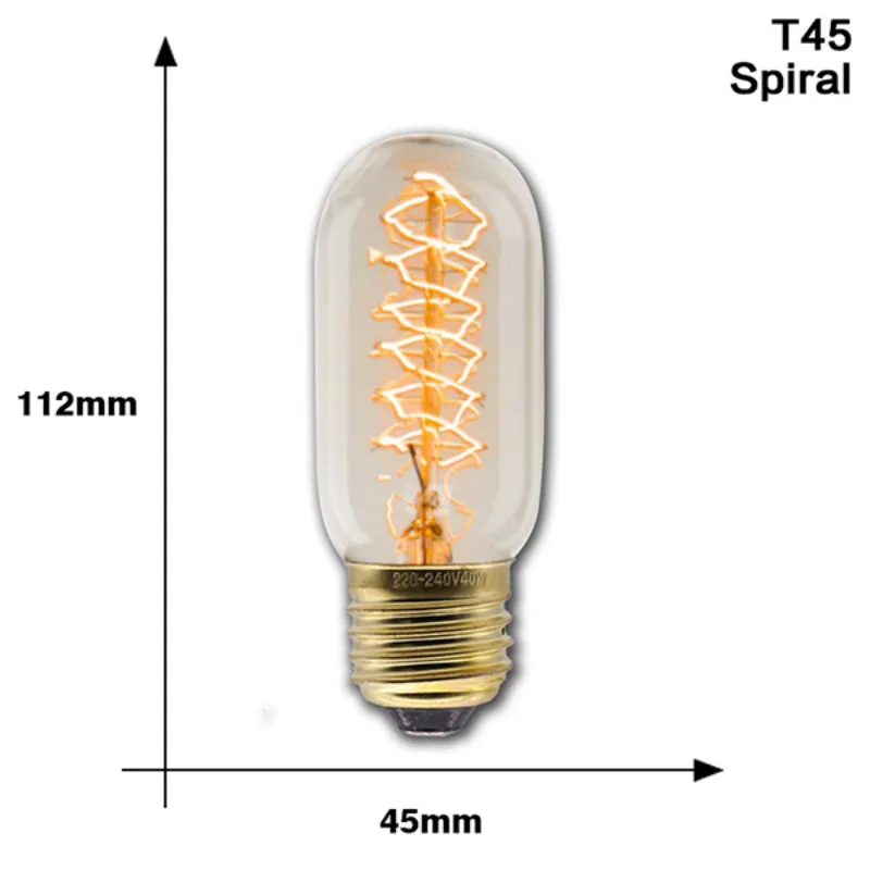 Retro Edison Gloeilamp E27 40W 220V A60 ST64 G80 G95 T45 Gloeilamp Ampul Vintage Edison Lamp gloeidraad Voor Home Decor