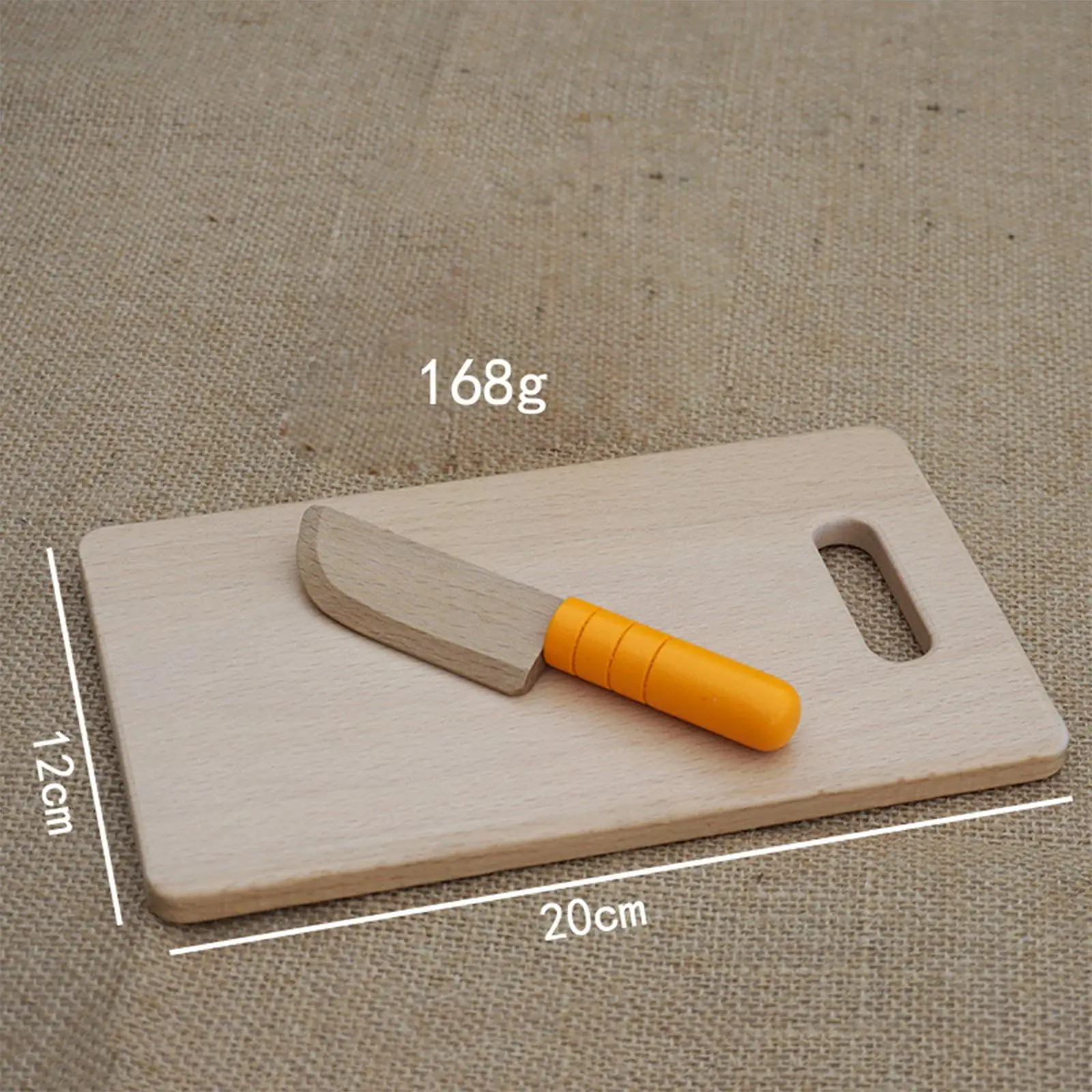 2Pcs Cute Wooden Cutting Board and Wooden Kids Knife Montessori Toys Kitchen Tools