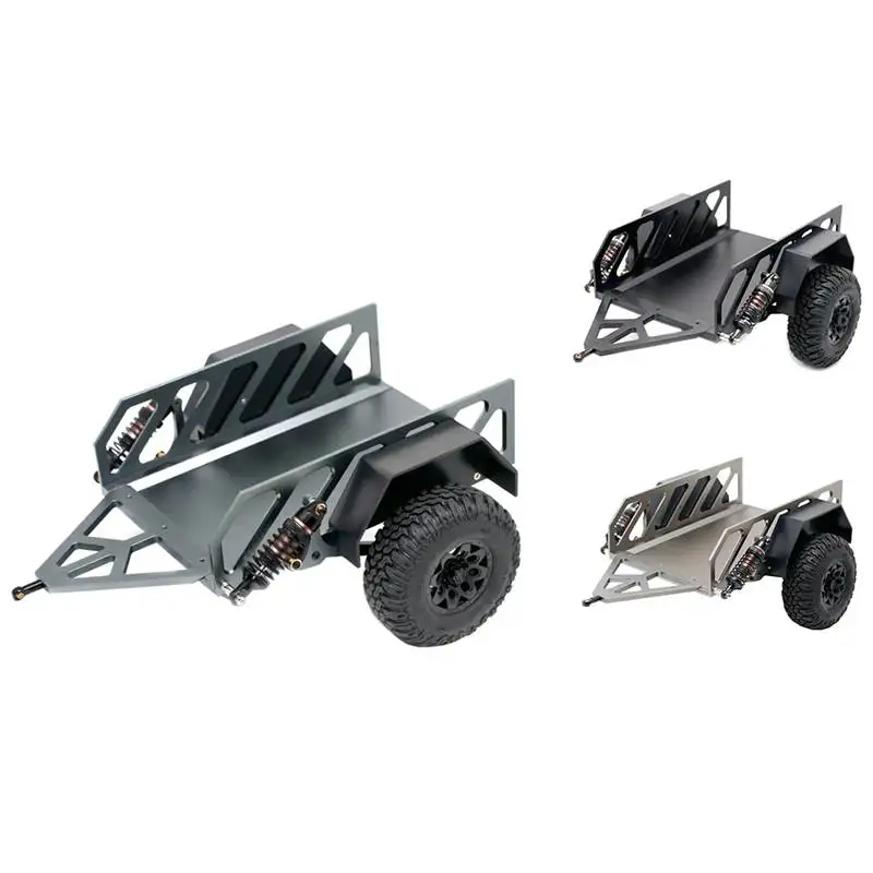 Trailer Car Cargo Carrier With Shock Absorber For 1/10 RC Crawler Car Axial SCX10 Traxxas Trx4 RC4WD D90 Redcat Tamiya Kit 1