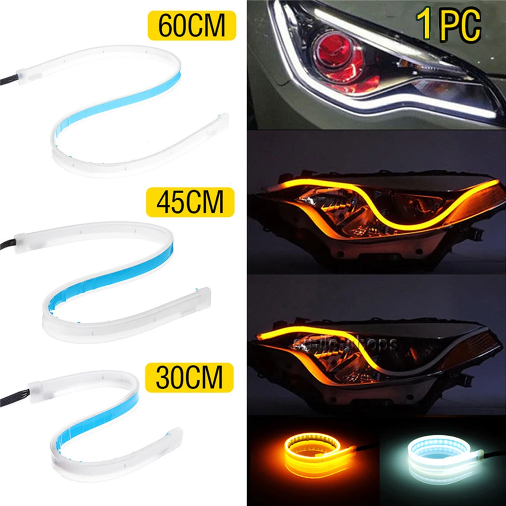 Decorative Light Bar Day Time Running Strip LED Turning Signal Universal Soft Tube Headlight Strip Car Accessories Dropshipping