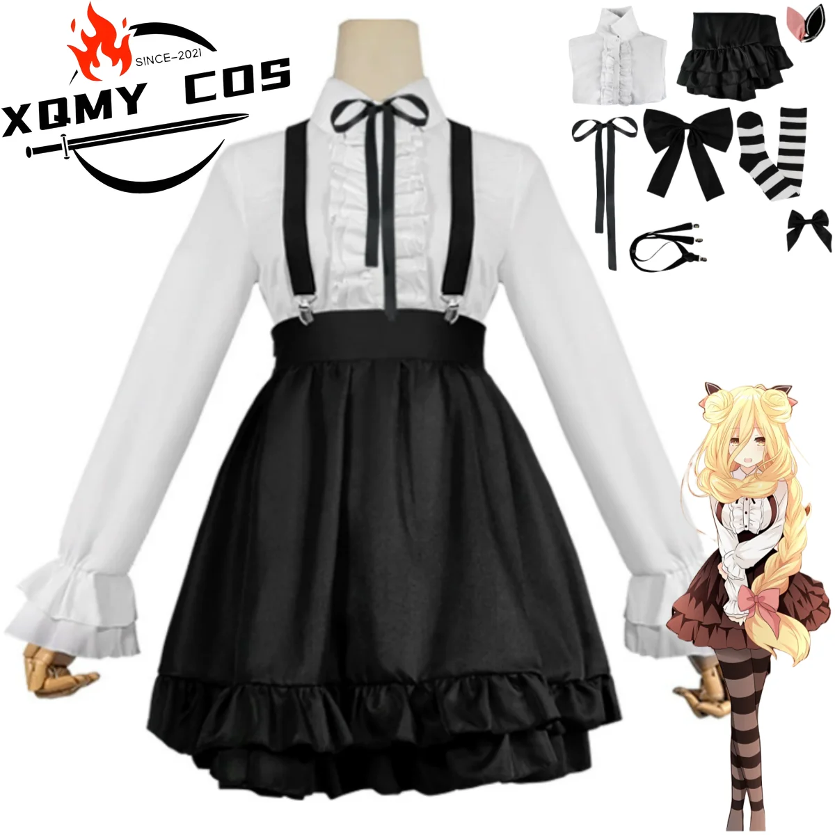 

XqAnime Date A Live Hoshimiya Mukuro Cosplay Costume Japanese JK Uniform Skirt Long Sleeves Shirt Woman Kawaii Campus Suit