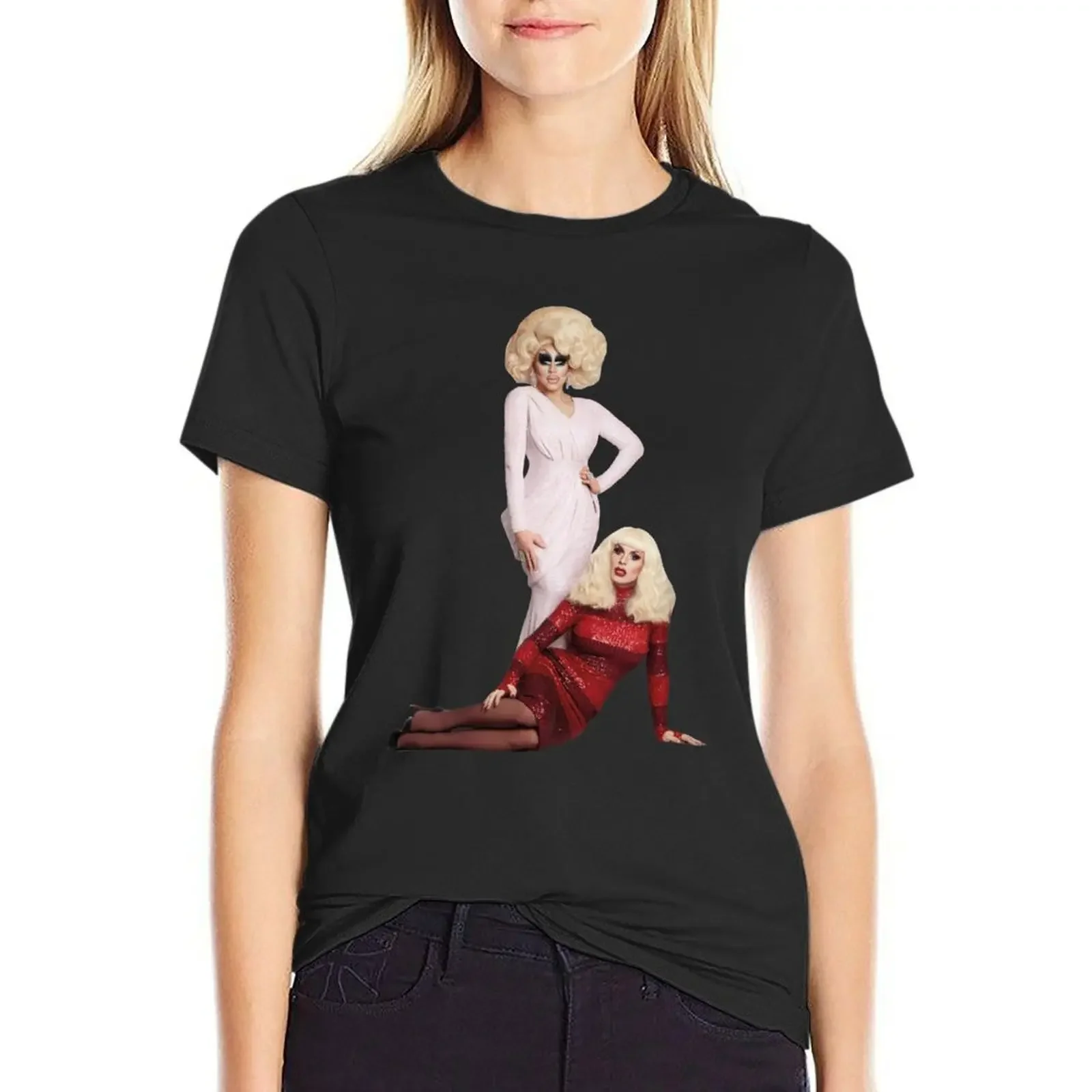 

Trixie and Katya Book Photoshoot UNHhhh T-Shirt plus sizes heavyweights western t-shirt dress for Women