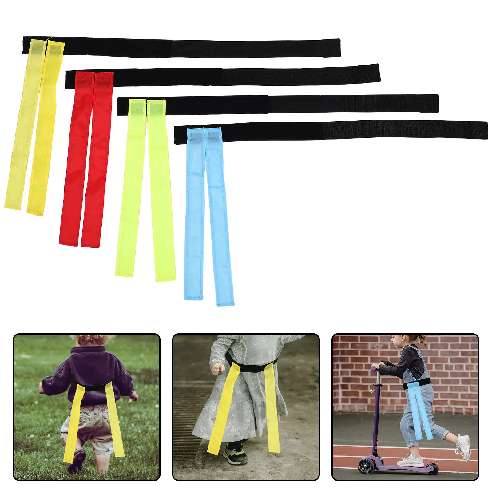 

4Pcs Youth Flag Football Waist Belts Vibrant Colors Comfortable Lightweight Flag Rugby Soccer Belts for Outdoor Games Training