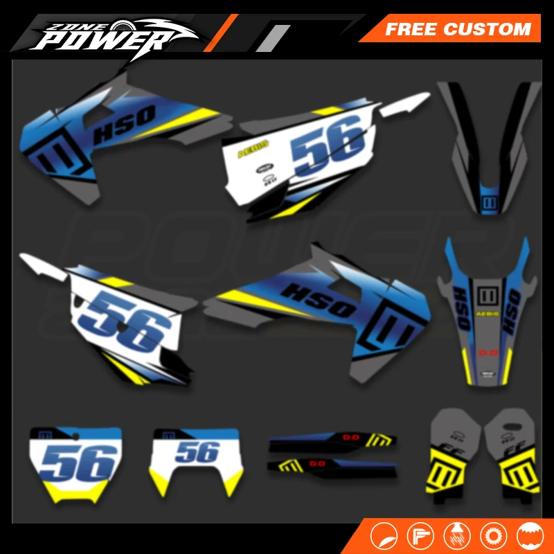 Powerzone Full Graphics Decals Sticker Kit DECO for Husqvarna TE FE 150 200 250 300 350 400 450 2020 2021 2022 2023 TC FC 19-22