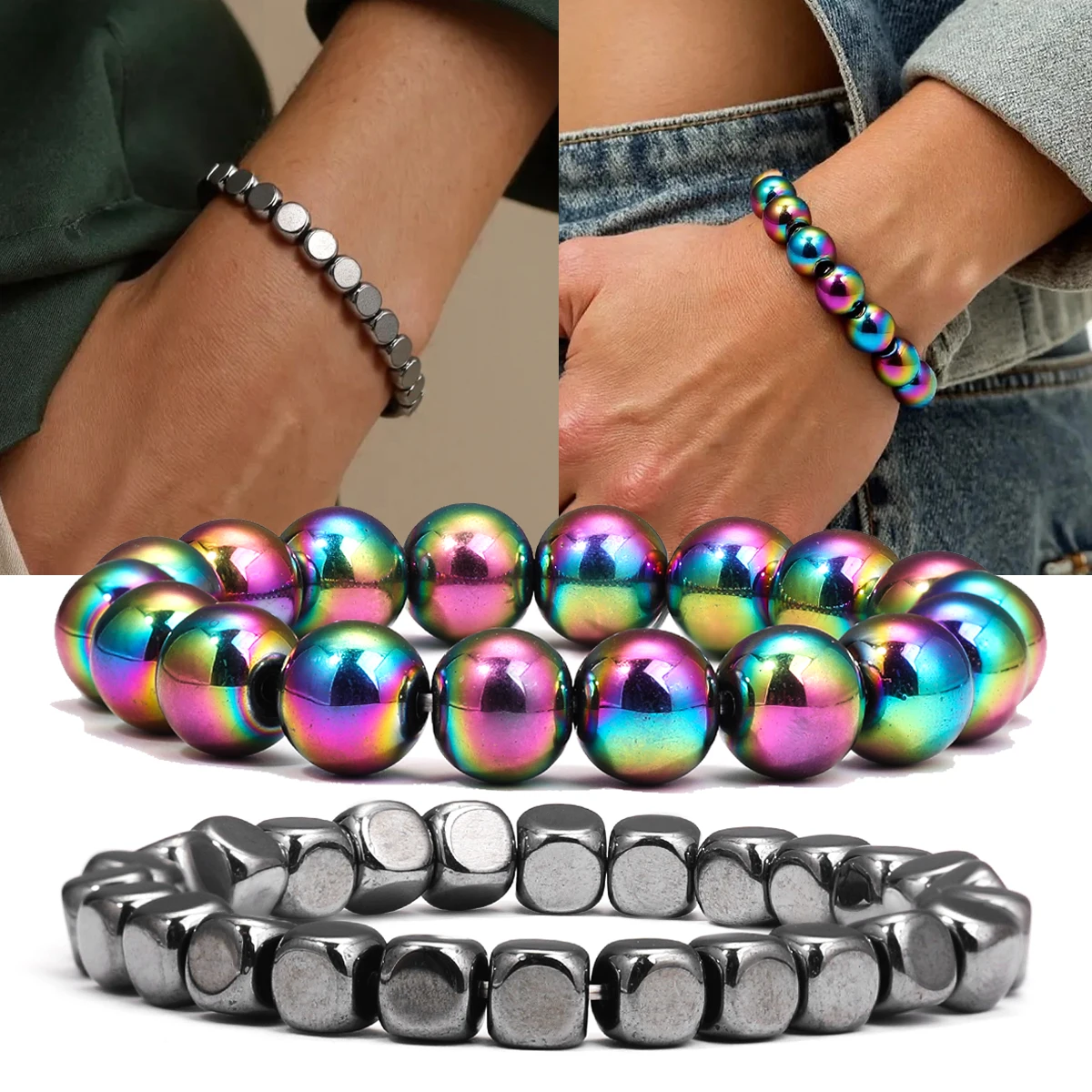 

Hematite Energy Stone Bracelet Yoga Fitness Bracelet For Men And Women Couples Jewelry Friendship Gift Consignment Wholesale