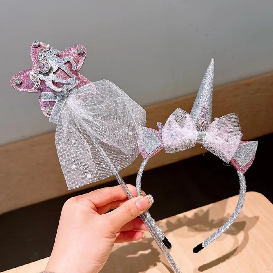 Unicorn Headband Hair Accessories Girl Princess Versatile Headband Pentagram Magic Wand Girl Sweet Headgear Fairy Hairpin zx07 view 4