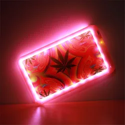 Fashion Led Rolling Tray Usb Rechargeable Square Glow Tobacco Trays Can Freely Switch Patterns Support Customize Gift for Men