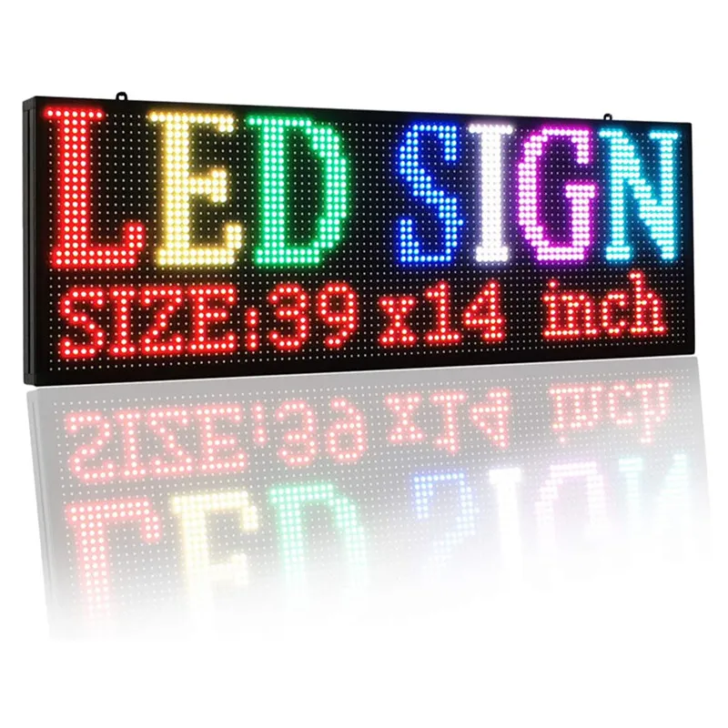 P10 OUTDOOR LED DISPLAY,SCROLLING MESSAGE DISPLAY FULL COLOR DIGITAL MESSAGE LED SIGN BOARD PROGRAMMABLE BY WIFI(1000X360X55MM)