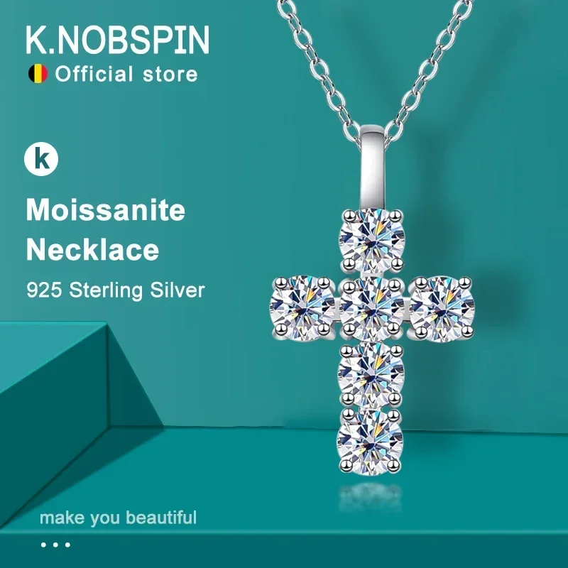 New 3ct D VVS1 Moissanite Cross Pendant Necklaces for Women Man Sparking Diamond with GRA 100% 925 Sterling Silver Necklace