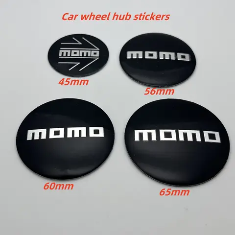 4 개/대 고품질 45mm 56mm 60mm 65mm MOMO 로고 자동차 엠블럼 배지 휠 허브 센터 캡 커버 스티커 자동차 스타일링 액세서리