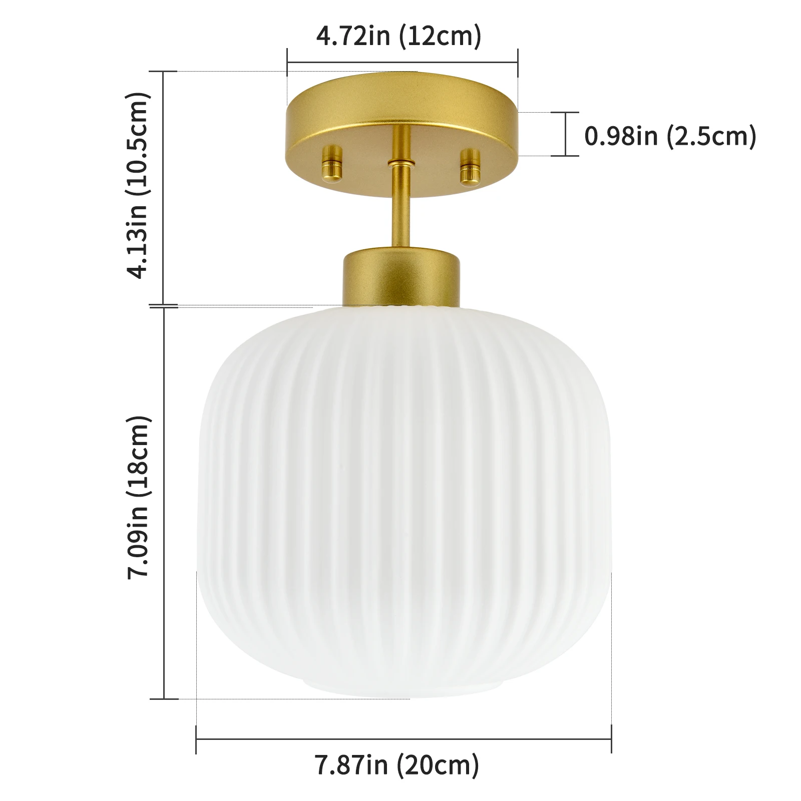 Modern Ceiling Light, Dimmable Ceiling Lamp With Shade Round, Semi Flush Mount Close To Ceiling Lighting Fixture For Bedroom