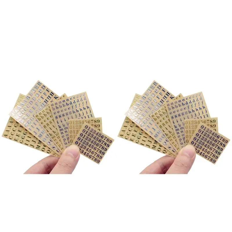 

Наклейки-буквы и цифры ABRE-12, маленькие, 0,18 дюйма, с блестками, самоклеящиеся, из сплава, золотые/серебряные (4,5 мм)