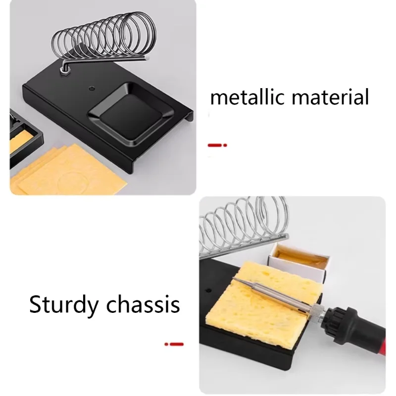 Electric Soldering Iron Stand Holder Square Metal Soldering Station Base High Temperature Resistance Metal Support Station