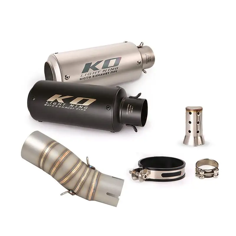 

51MM For CFMOTO 450SR 2022-2024 Motorcycle Exhaust Tail Mid Link Pipe Escape Muffler Stainless Steel Slip On Removable DB Killer