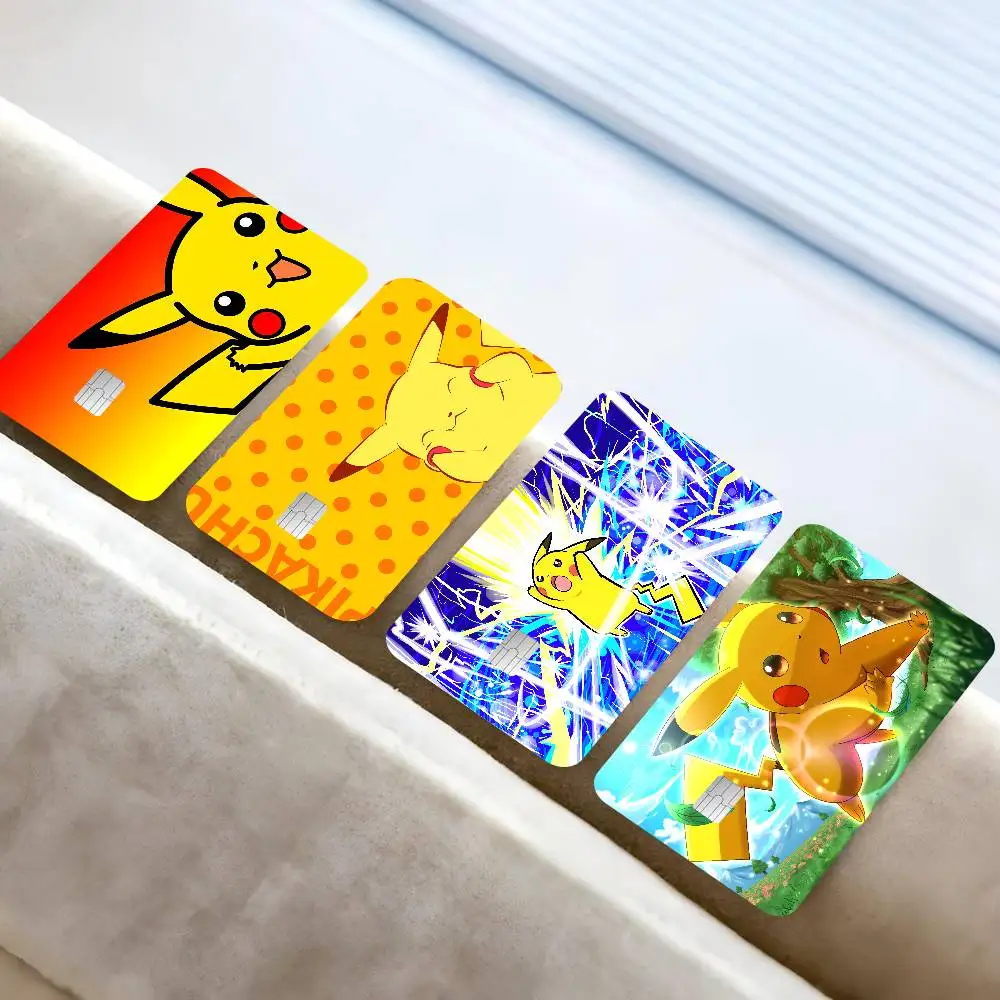 Japanese P-Pokemon Anime P-Pikachu Anime Young Creidt Card Debit Card Sticker Film Case Front Tape for Small Big Chip No Chip