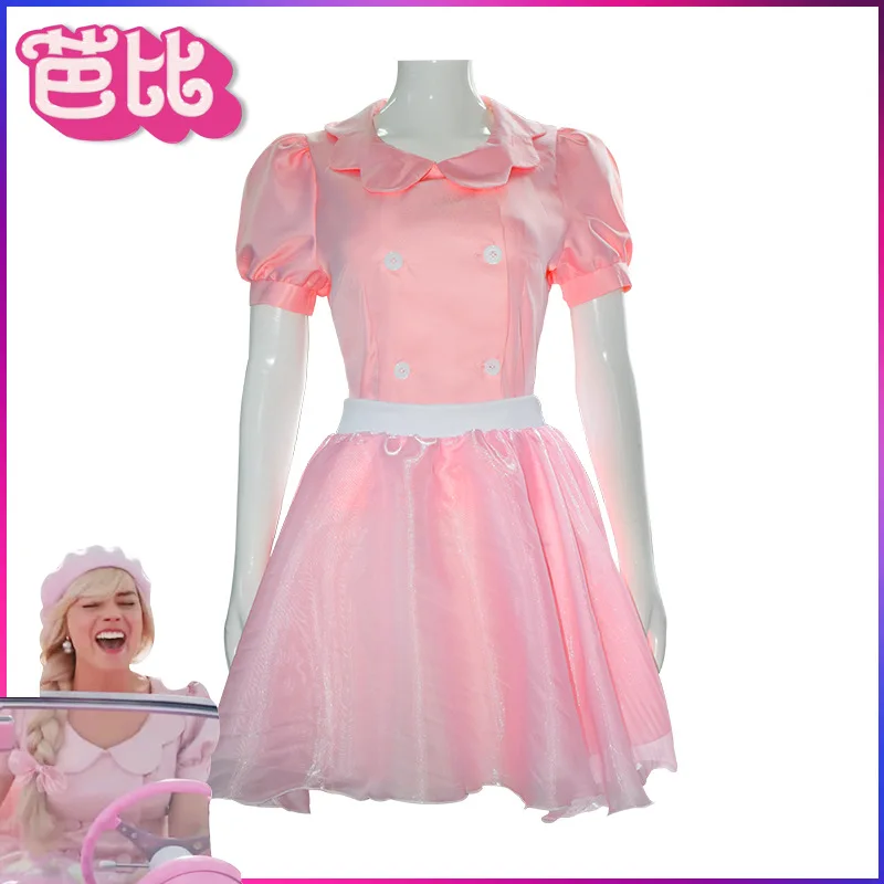 

Margot Cosplay Pink Yarn Skirt Costume Top Skirt Hair Outfit Girls Women Lady Adult Halloween Carnival Disguise RolePlay Suit