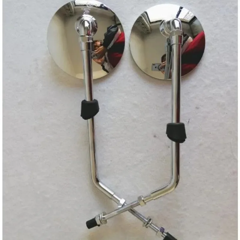 2 قطعة لبيجو دراجة نارية جانغو مرآة الرؤية الخلفية أسود رمادي كروم #5