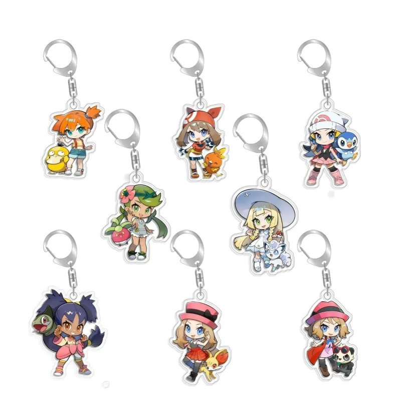 Оригинальный акриловый брелок-подвеска ручной работы с персонажами Покемон: Эльф Цикчу, Мисти, Мэй, Донли, Лили. Милый мультяшный аниме-брелок, игрушка, подарок, 5 см.