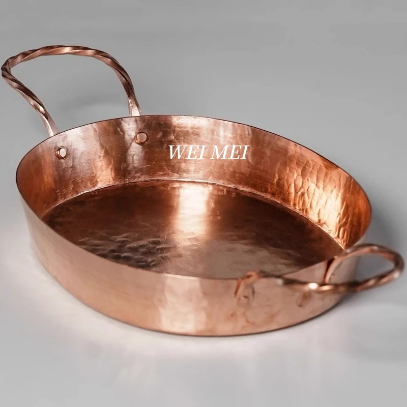 pentola-ovale-in-rame-puro-fatta-a-mano-piatto-per-bistecca-piatto-da-cena-in-stile-occidentale-padella-a-doppio-manico-pentola-a-fondo-piatto-stoviglie