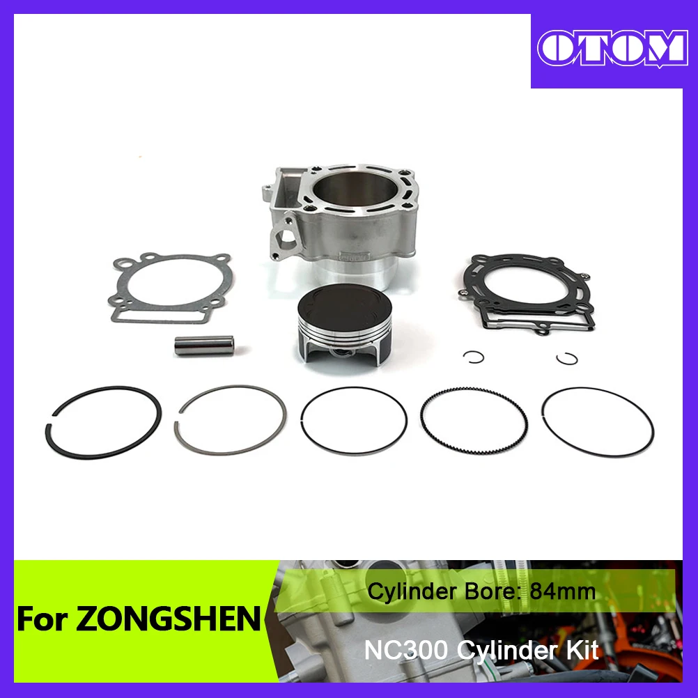 OTOM Motorcycle Engine Cylinder Kit 84mm Big Bore Cylinder Piston Ring Gasket Set For ZongShen NC250 Retrofit Upgrade 300CC KAYO