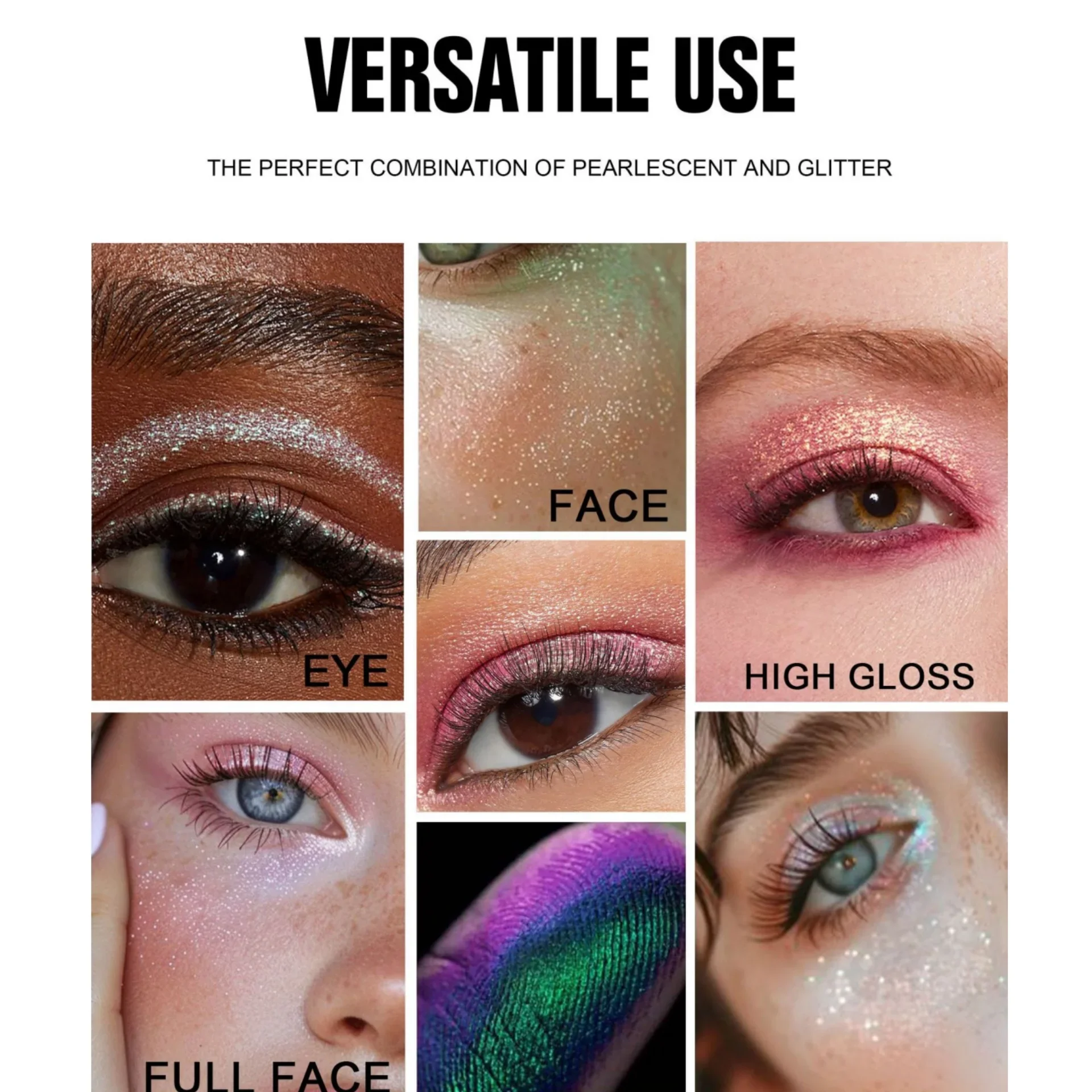 อายแชโดว์หกเหลี่ยม - Ultra-Fine Glitter Holographic Highlighter Chameleon Mashed Potato Brighten Makeup Plate