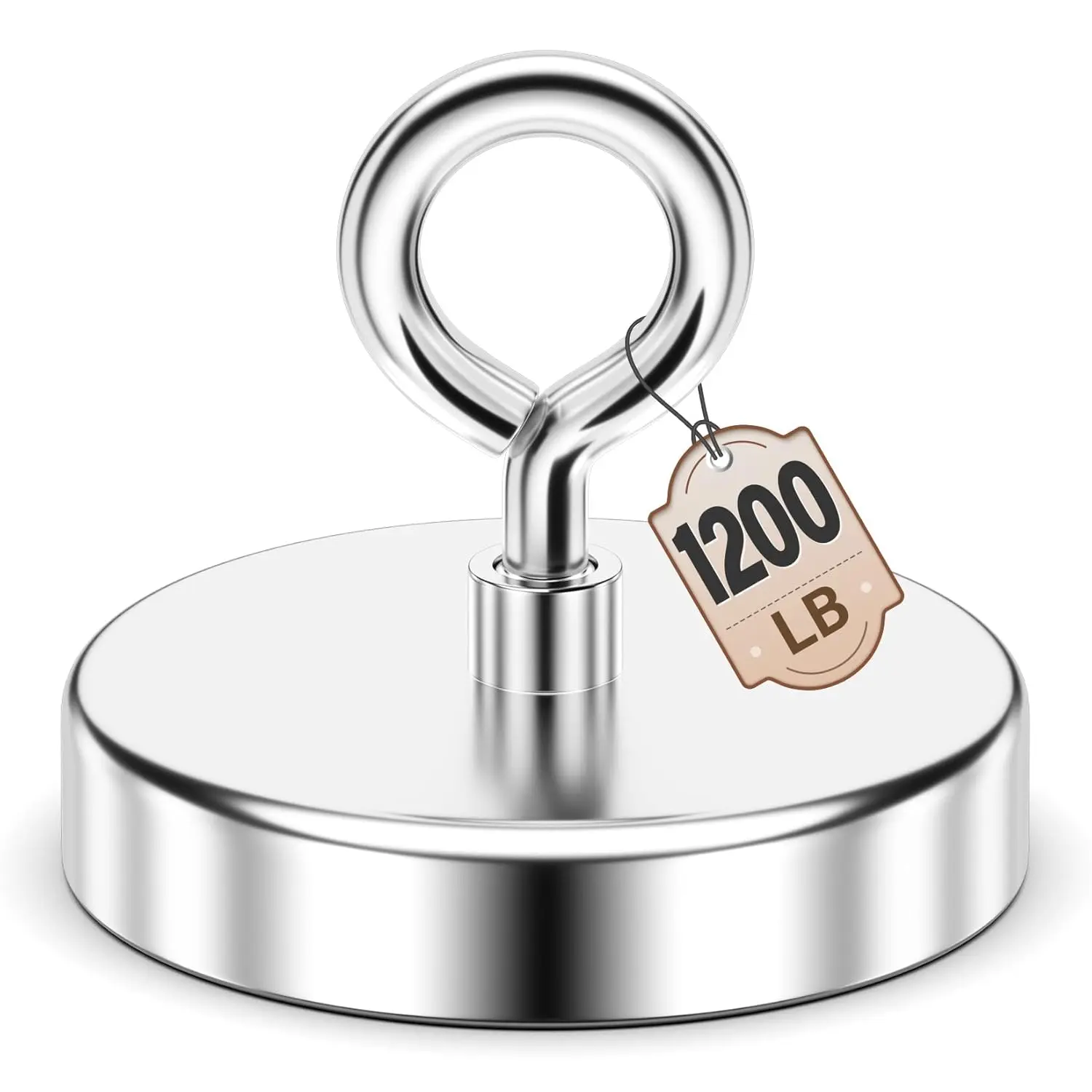 

Мощный неодимовый магнит для рыбалки с болтом-кольцом, 1200 фунтов, для извлечения предметов из озер и на пляжах, 3,84 дюйма