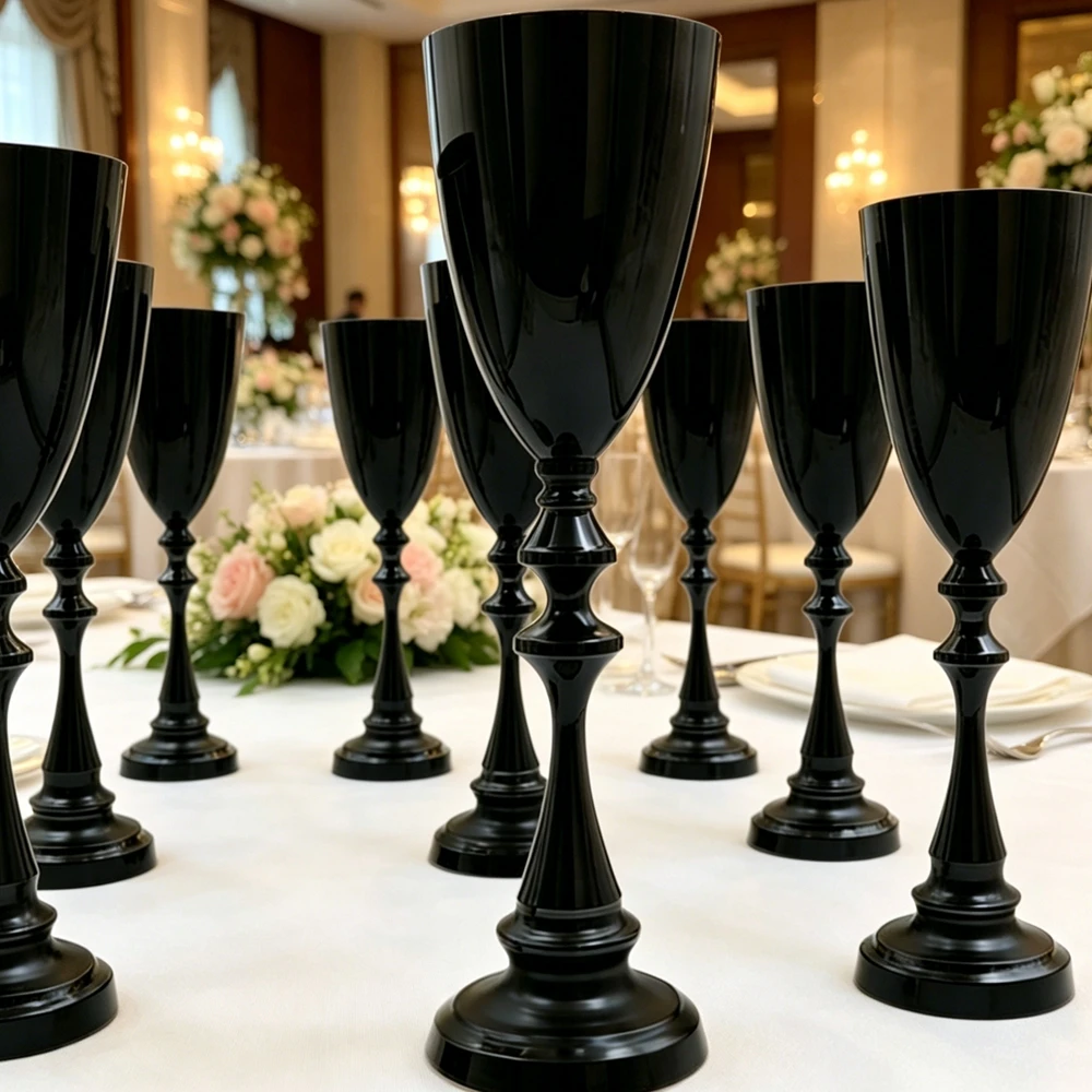 6/10pcs 50-100cm Wedding Morden Black S Spiral Shape Flower Stand Centerpieces Table Metal Flower Ball Stand for Events Decor