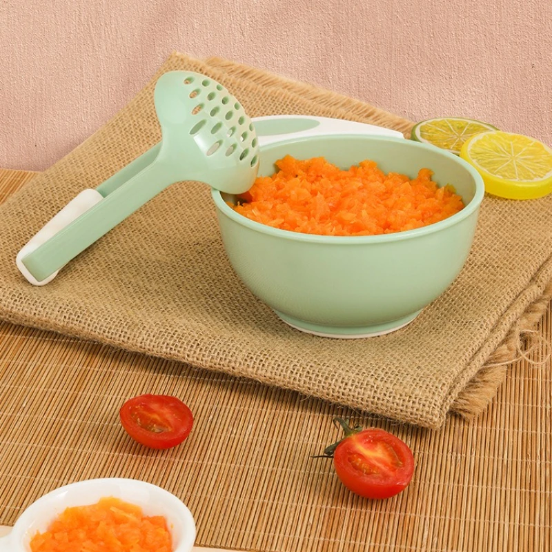 

Baby Fruit and Vegetable Grinding Bowl Baby Food Complementary Food Tool with Anti Slip Long Handle Grinding Rod Feeder