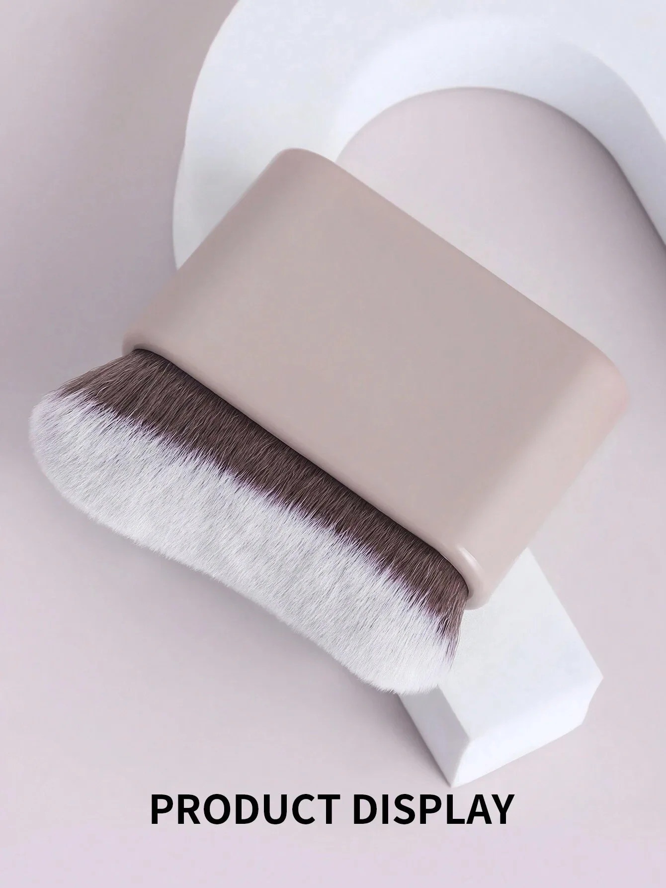 فرشاة مكياج كبيرة الحجم، فرشاة مكياج بودرة سائبة بتصميم مموج، مكياج تجميل