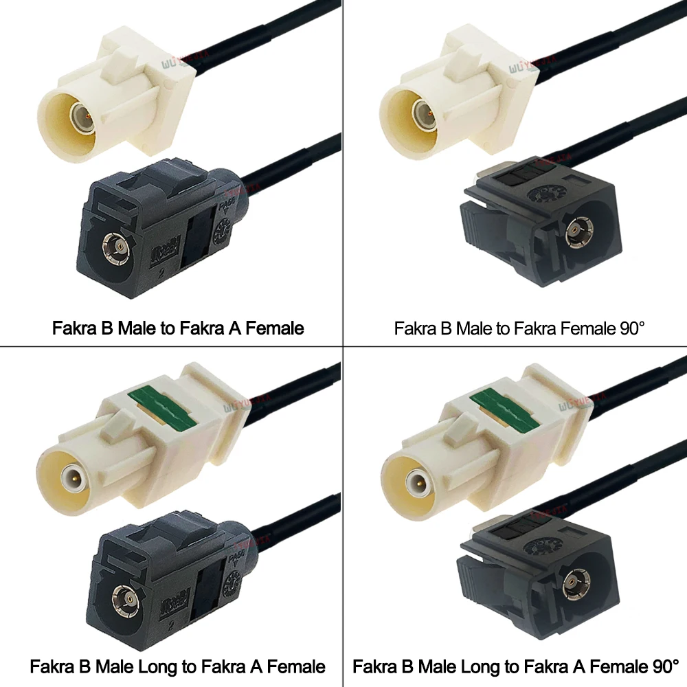 

Fakra Cable Black A Female to White B Male Plug Connector 50 ohm RG-174 RF Coaxial Cable For GPS Antennas Radio TV Wi-Fi Systems