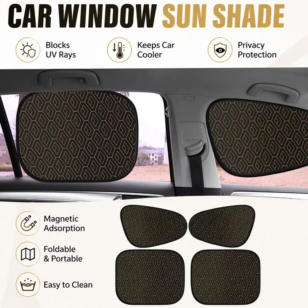 2pcs Electrostatic Car Window Sun Shade UV Protection Side Window Sunshade Curtain Foldable Car Sun Visor Privacy Shield