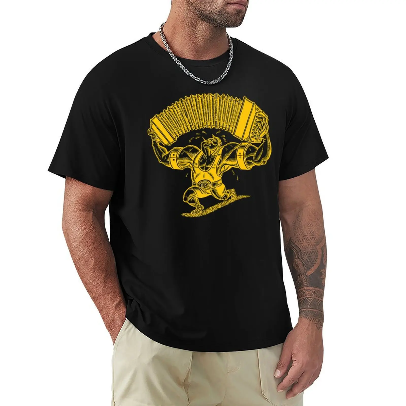 Camiseta Bandoneon Weightlifter (amarilla) Camiseta sencilla informal de manga corta