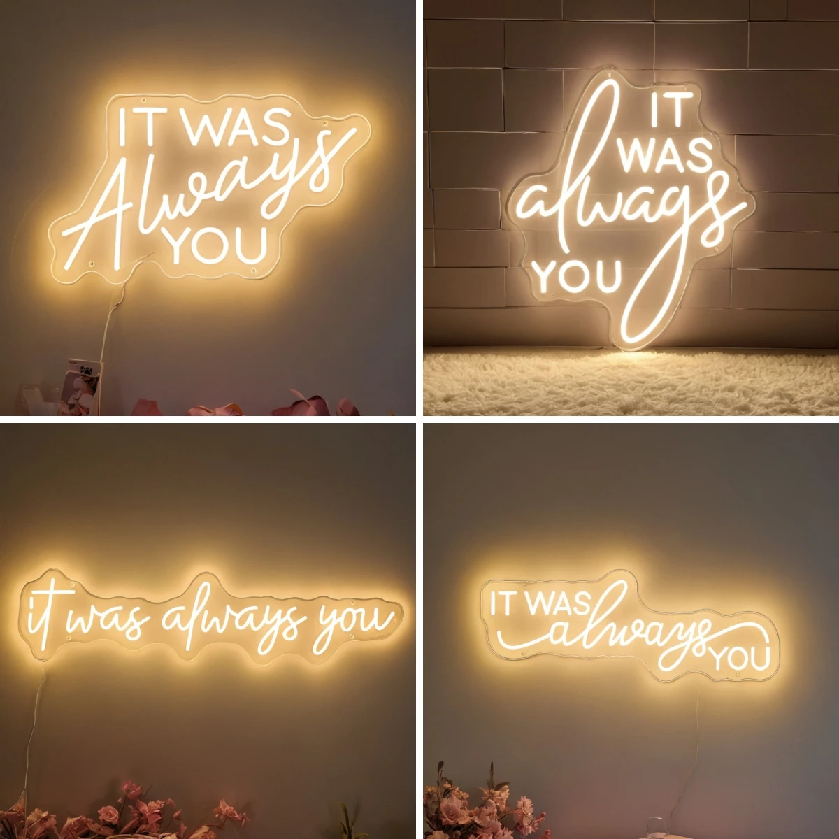 

It Was Always You Wedding Decoration Lights LED Neon light for Wedding Proposal Engagement Gifts Room Wall Decoration lights
