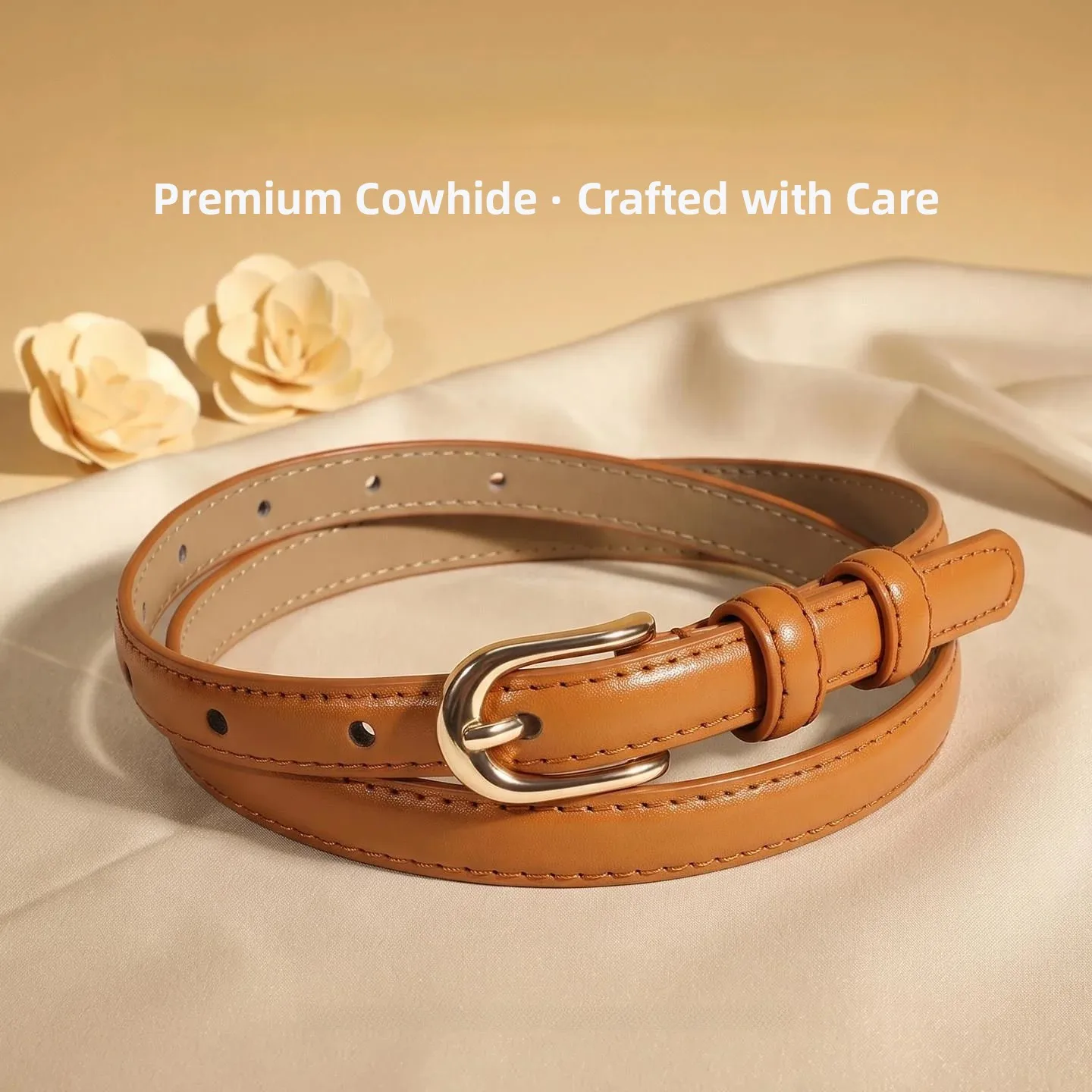 Retro Genuine Leather Thin Belt Women's Fashion Accessory Denim Jeans Waist Belt Decorative Unique Design Sensation 2026 New ...