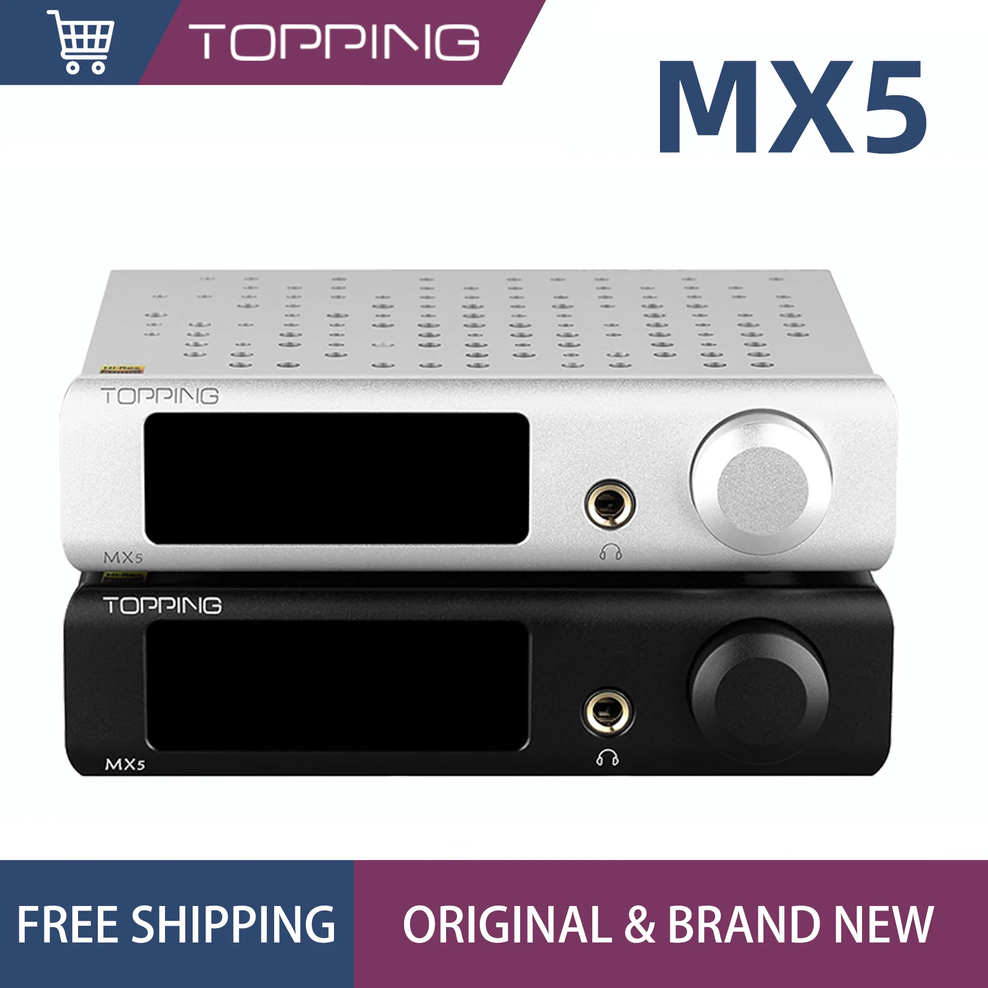 Усилитель мощности TOPPING MX5 70 Вт*2 1600 мВт*2 NFCA HPA 384 кГц/DSD256 Hi-Res Audio с дистанционным управлением