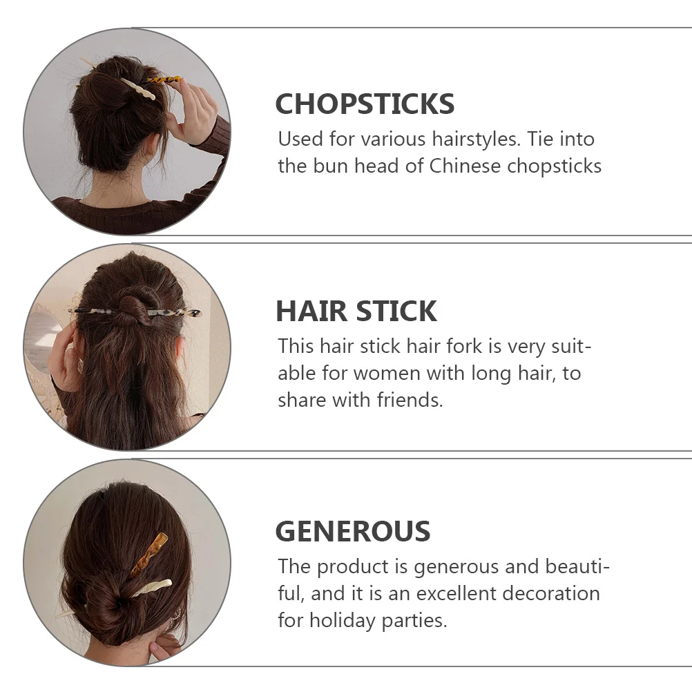 

4pcs Stick For Women Vintage Bun Headdress Updo Hairpin Decorative Chopstick Durable Lightweight Hair Accessories Gift Long
