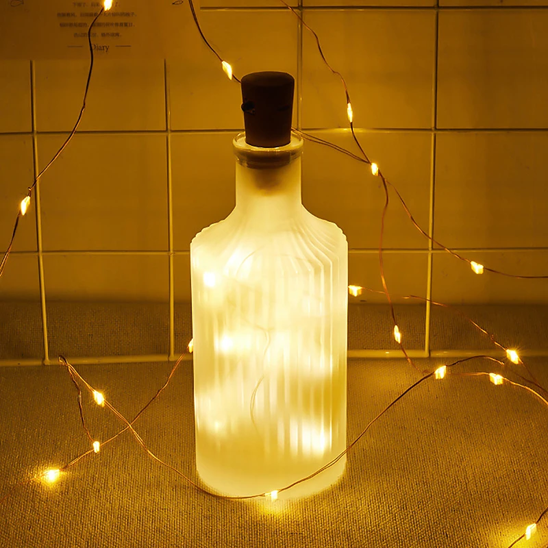 1Pcs Bar LED Wine Bottle Cork String Lights Garland Bottle Stopper For Glass Craft Wedding Christmas Decoration
