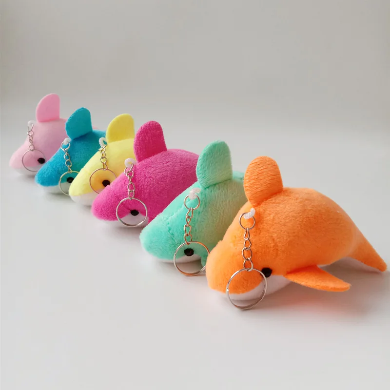 50Pcs Cute Dolphin Plush Doll Keychain Animal Key Rings For Women Bag PendantS Wedding Party Birthday Gifts