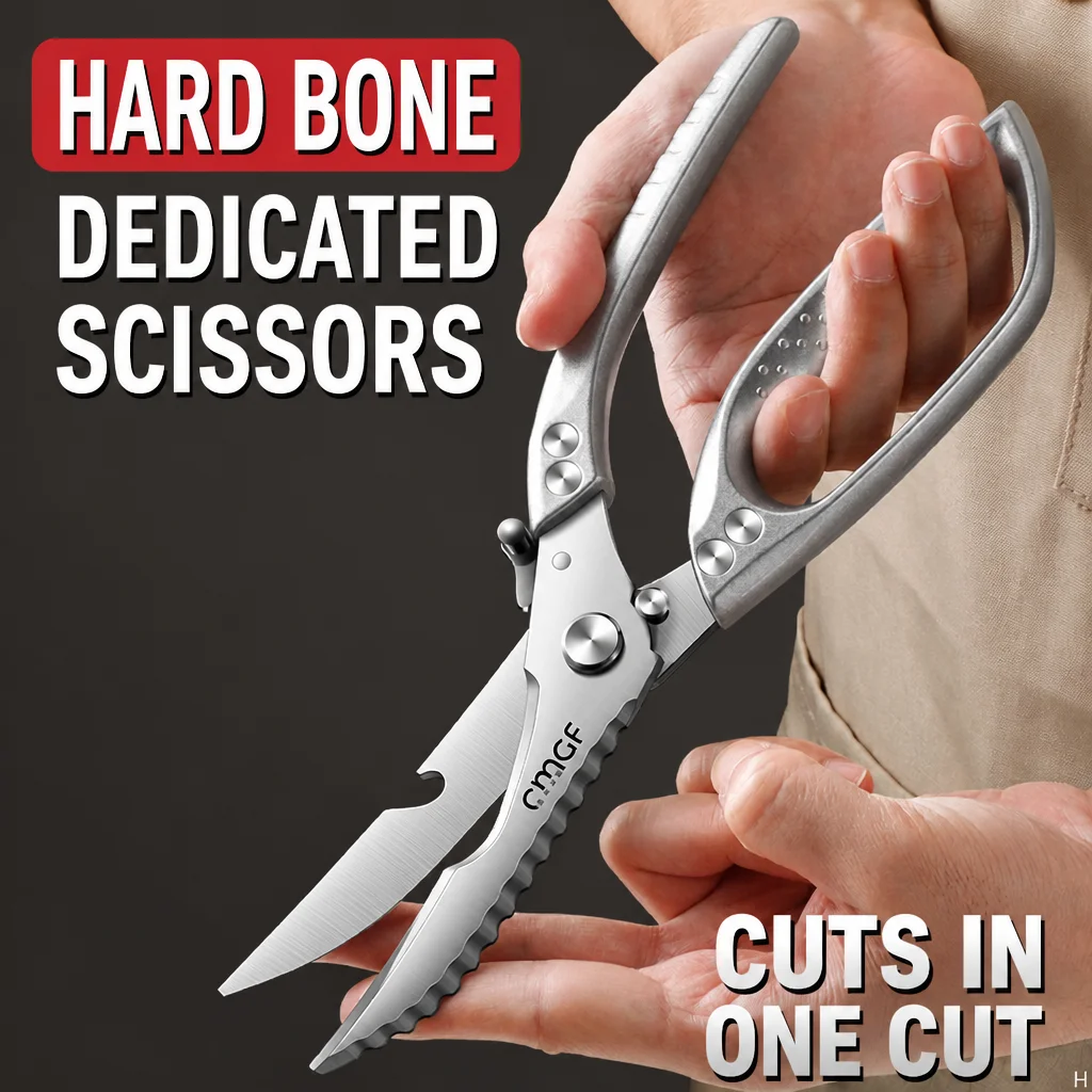 Multi-Functional Kitchen Scissors for Cutting Chicken Duck Goose Bones - Sharp And Powerful - Home And Commercial Use