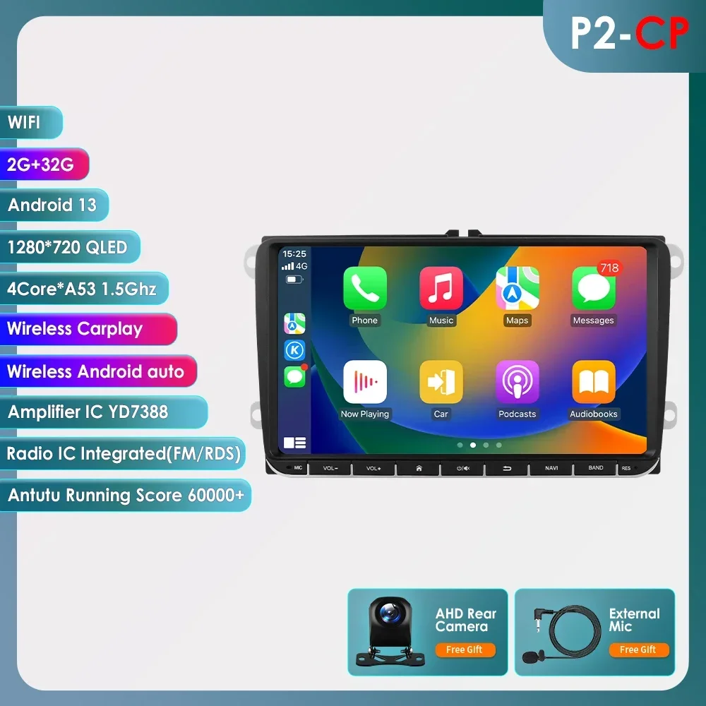 Android Auto Multimedia Voor Vw Amarok Golf 5 Polo Passat B6 Cc Caddy Radio Touran Scirocco Jetta Carplay Auto Radio audio Speler
