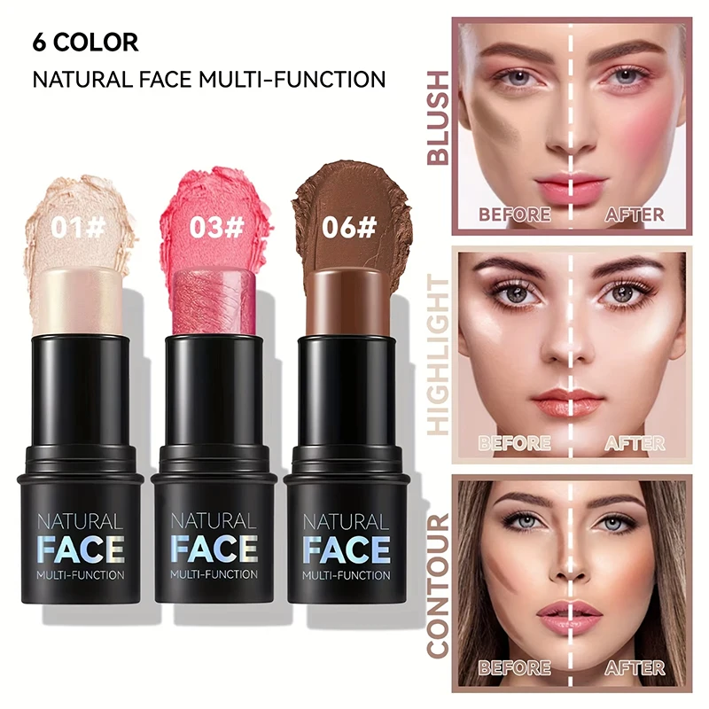 6 colori Shimmer Water Light Highlighter Stick Blush Stick Make Up Face Body Illuminator Cosmetics Face Contour Brighten Makeup