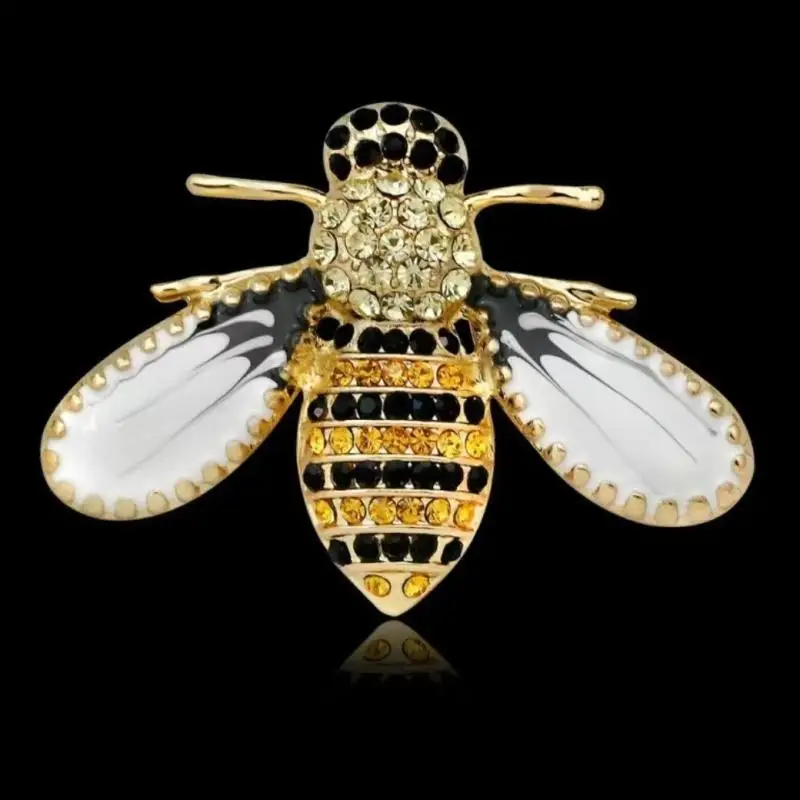 Fashion Metal Insect Bee Rhinesotne Brooches For Women Clothing Coat Jewelry Accessries Gift