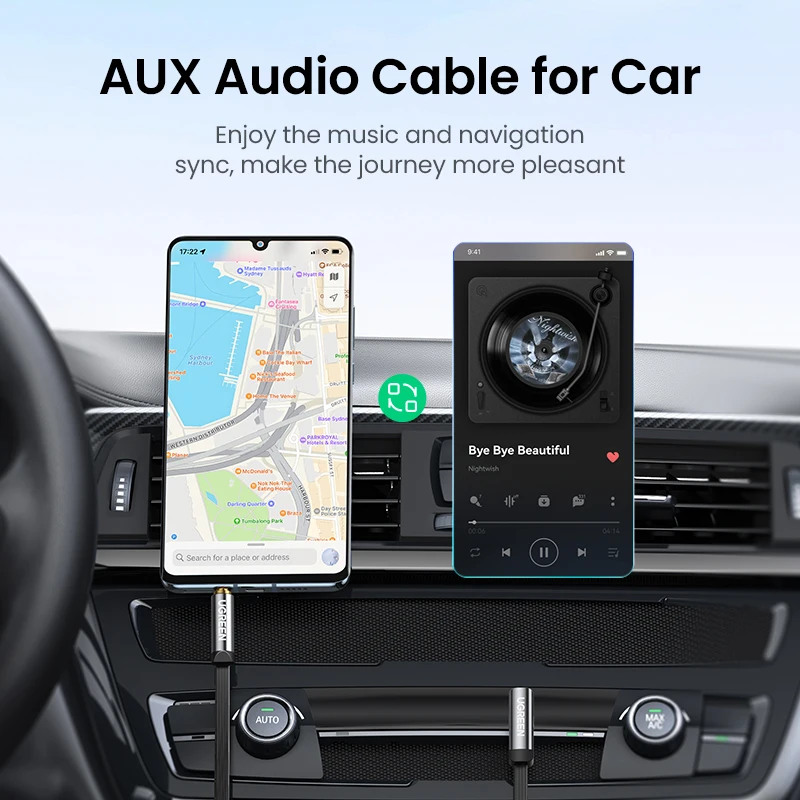 UGREEN Aux Cable Speaker Cable 3.5mm Audio Cable for Car Headphone Audio 3.5mm Jack Speaker for Samsung Xiaomi Cable Aux 3.5mm