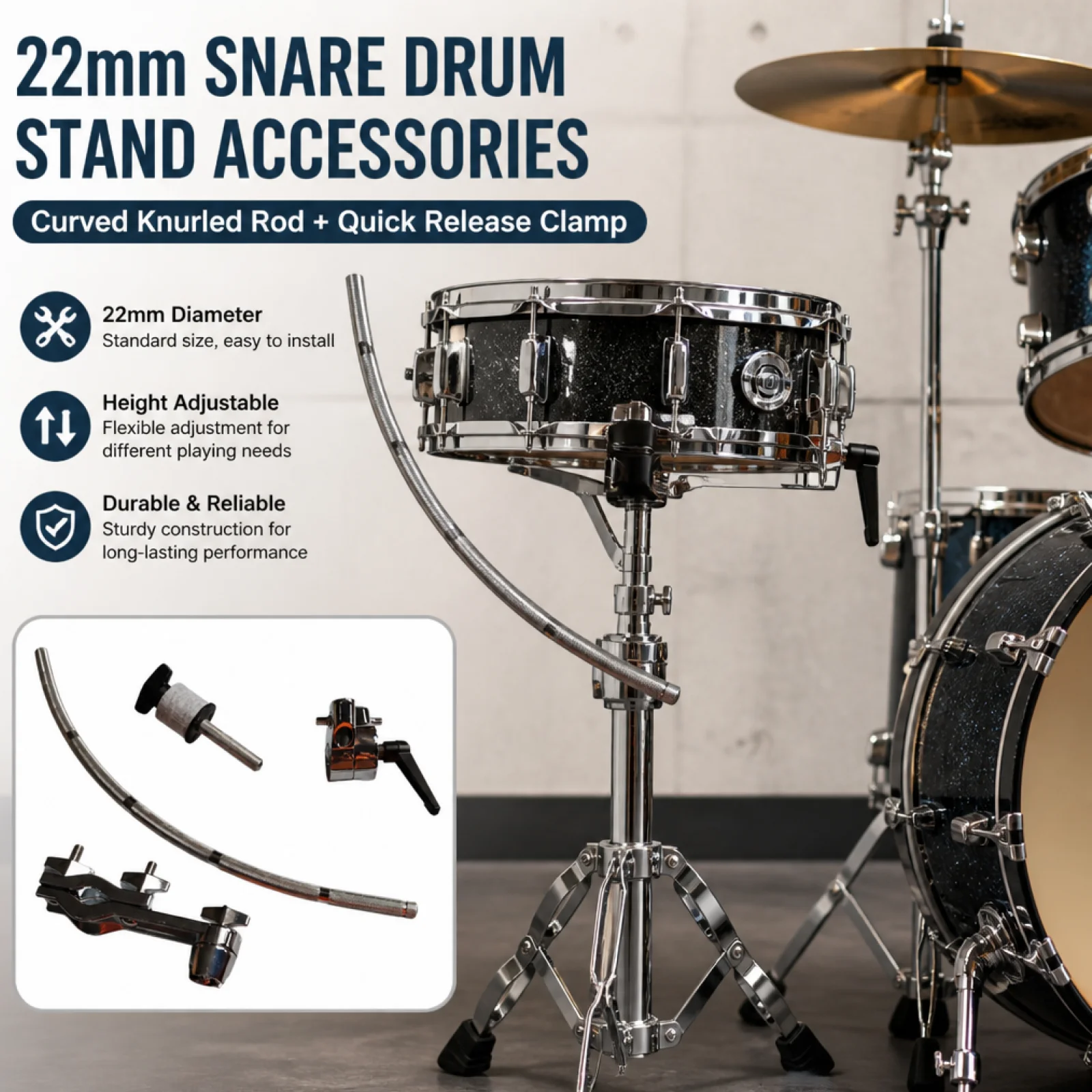 Cymbal Stacker Attachment Easy Install Drum Hardware Cymbal Stacks Stand Mount for Studio Playing Show